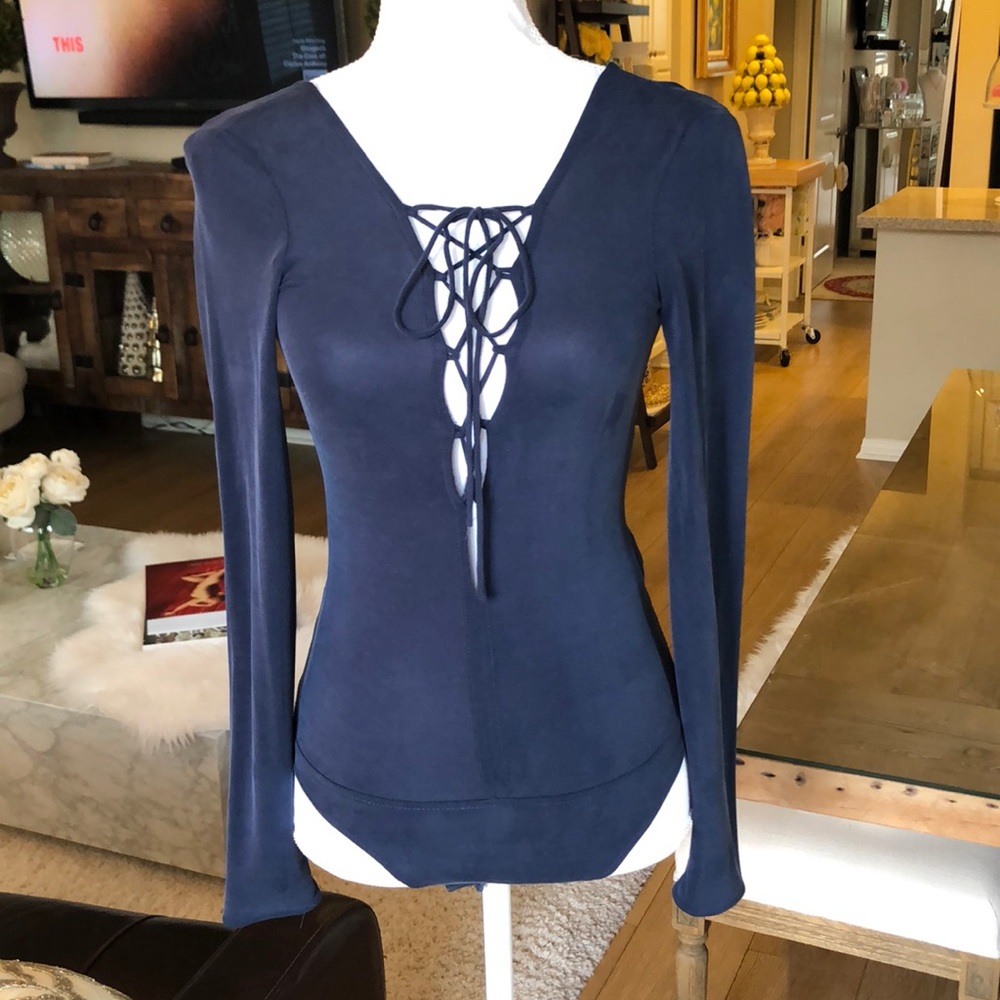 Zara Sexy Lace Up Bodysuit Top